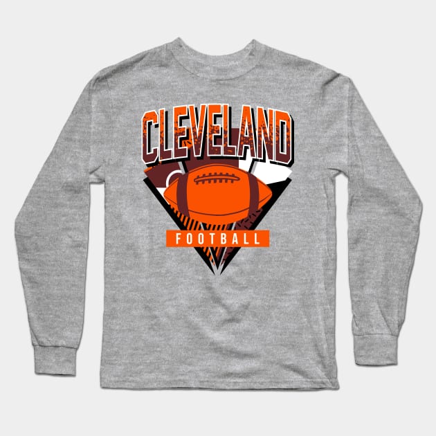 Cleveland Football Retro Gameday Long Sleeve T-Shirt by funandgames